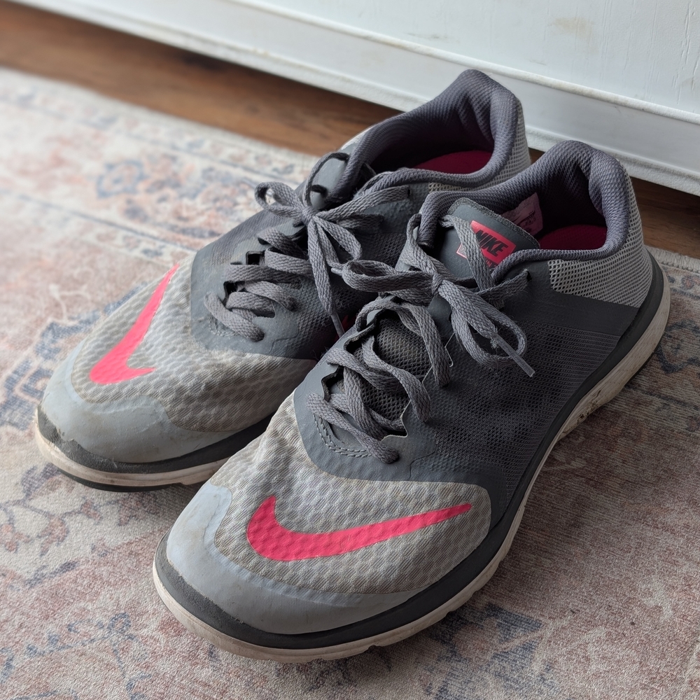 Nike Gray and Pink Athletic Shoes